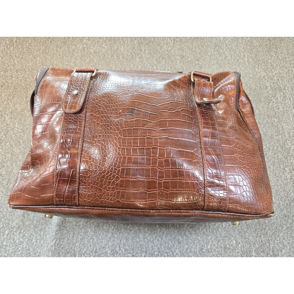 Vintage Bath And Body Works Duffle Bag Overnight Tote  Faux Leather Alligator